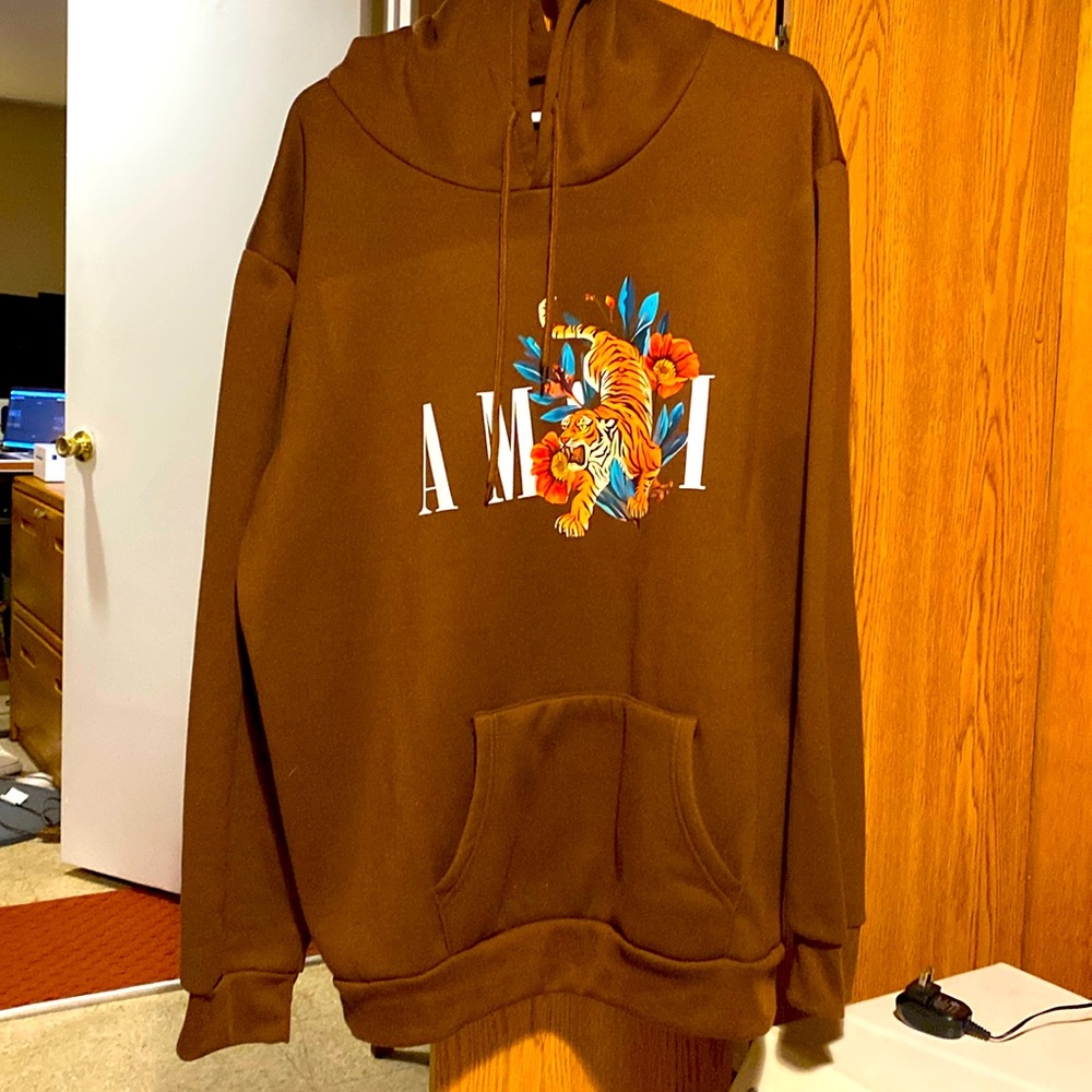 Brand new brown Amiri REP! XL Hoodie with kangaroo pockets